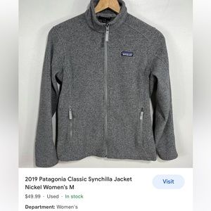 Patagonia Womens synchilla full zip jacket